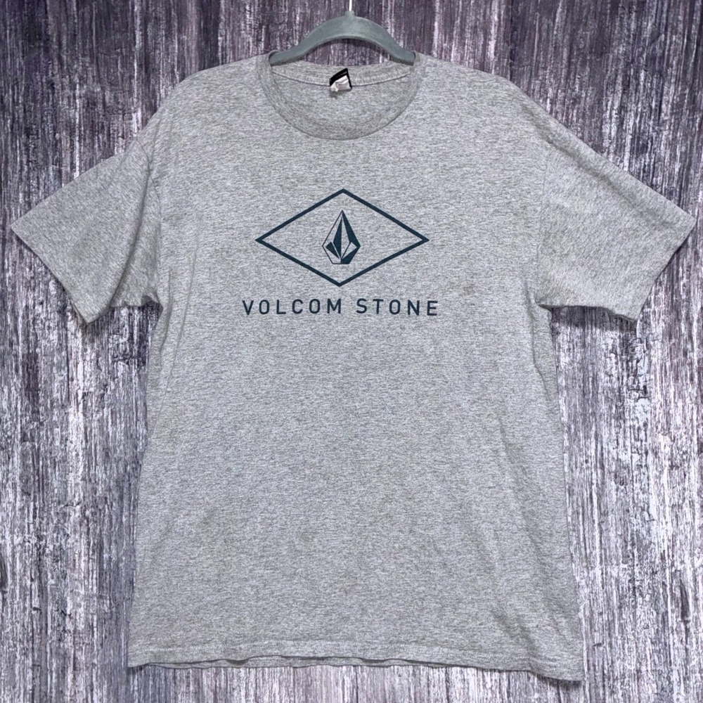 Volcom Stone Pre-Shrunk Gray T-Shirt Casual Short Sleeve Cotton Blend Men Size L
